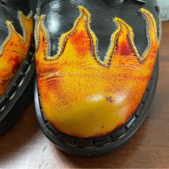 Tred Air Leather Flames Low Shoes Men’s Sz 8 Lace Up Black TredAir England - Picture 7 of 16